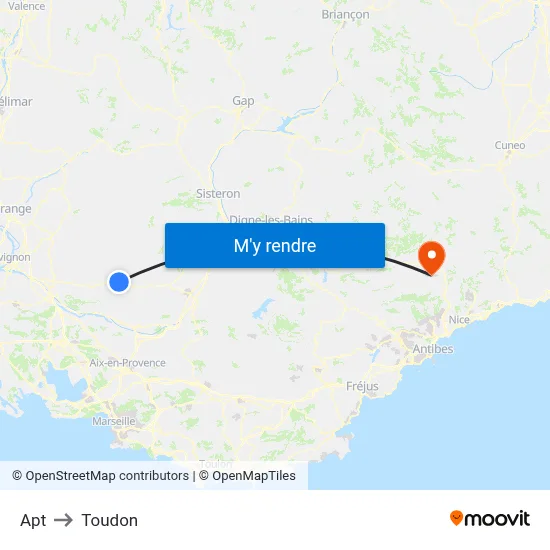 Apt to Toudon map