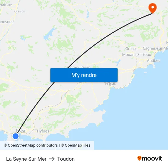 La Seyne-Sur-Mer to Toudon map