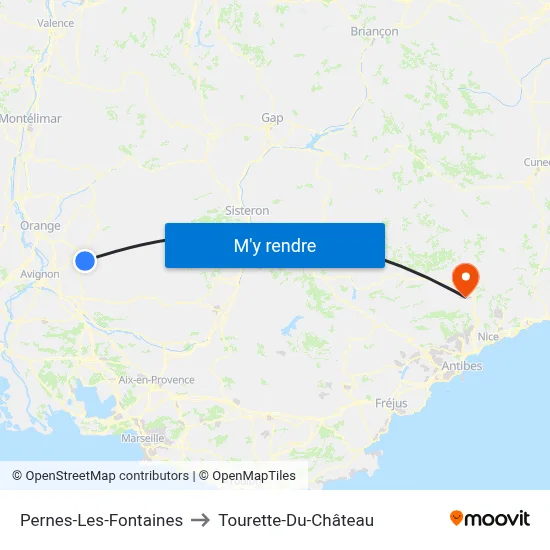 Pernes-Les-Fontaines to Tourette-Du-Château map