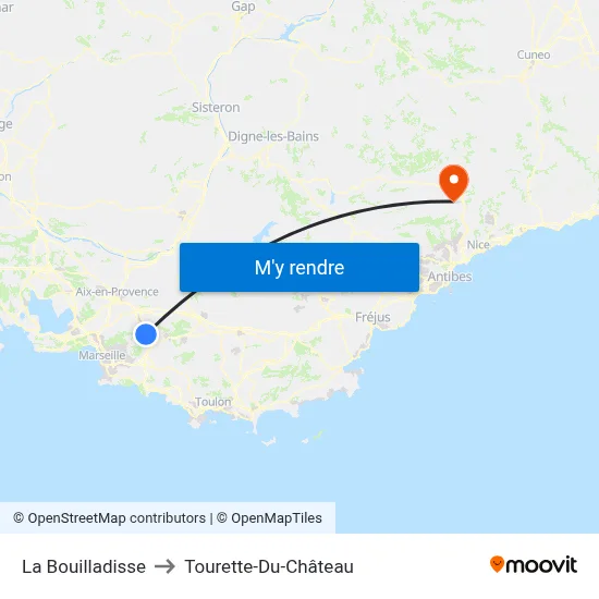 La Bouilladisse to Tourette-Du-Château map