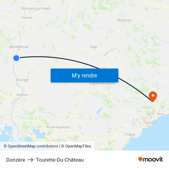 Donzère to Tourette-Du-Château map