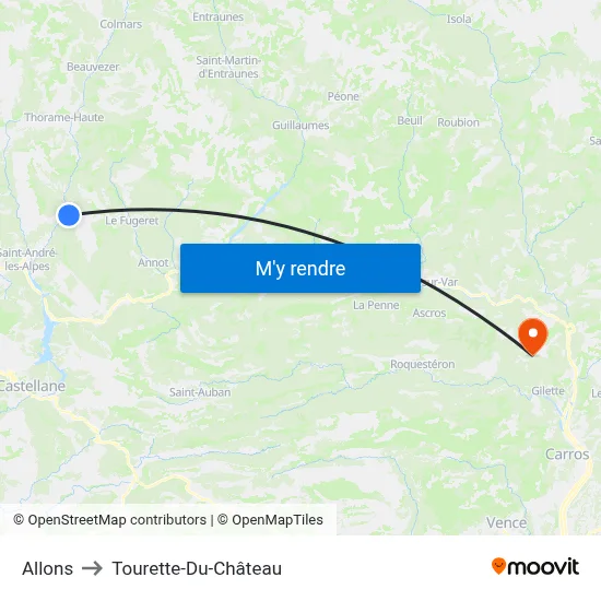 Allons to Tourette-Du-Château map