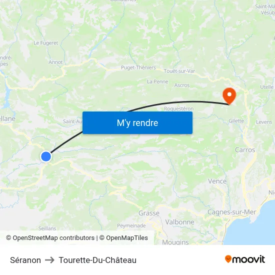 Séranon to Tourette-Du-Château map