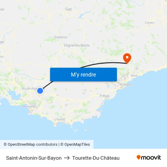 Saint-Antonin-Sur-Bayon to Tourette-Du-Château map