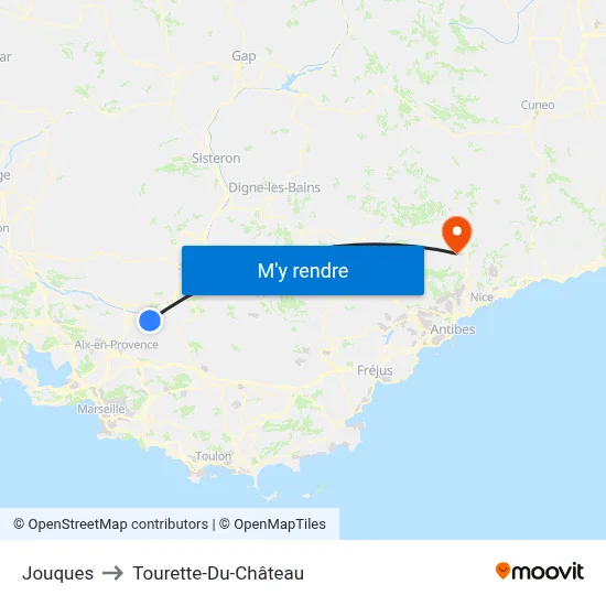 Jouques to Tourette-Du-Château map