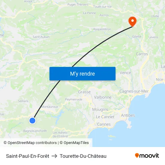 Saint-Paul-En-Forêt to Tourette-Du-Château map