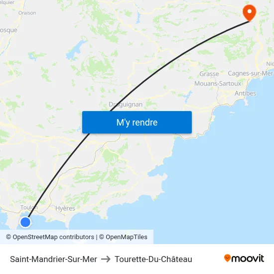 Saint-Mandrier-Sur-Mer to Tourette-Du-Château map