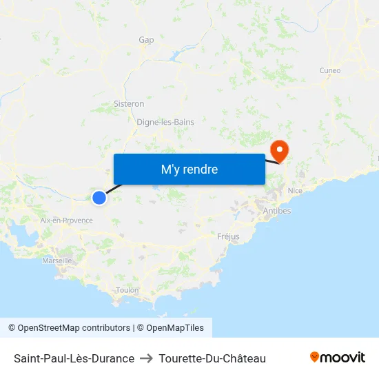 Saint-Paul-Lès-Durance to Tourette-Du-Château map