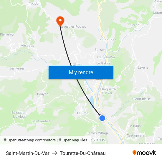 Saint-Martin-Du-Var to Tourette-Du-Château map