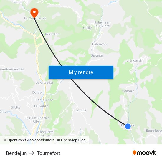 Bendejun to Tournefort map