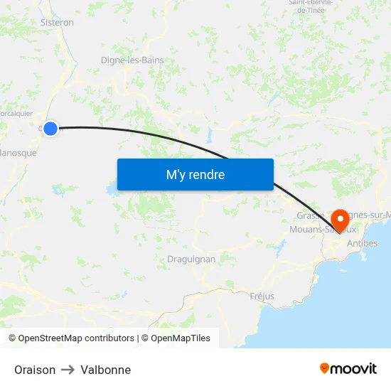 Oraison to Valbonne map