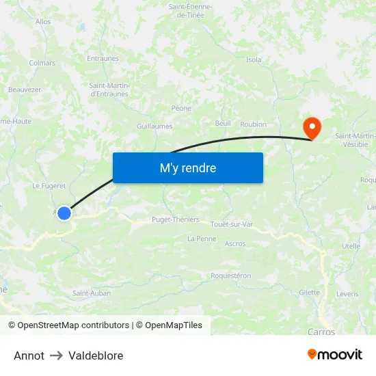 Annot to Valdeblore map