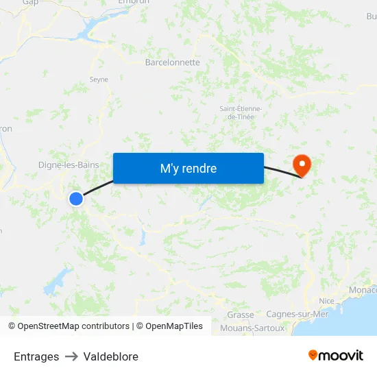 Entrages to Valdeblore map