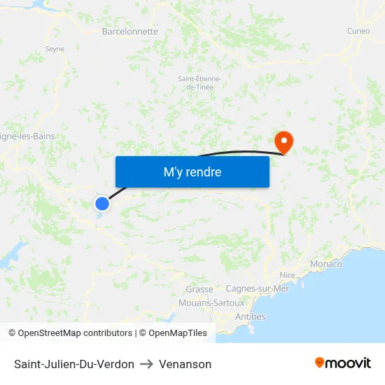 Saint-Julien-Du-Verdon to Venanson map