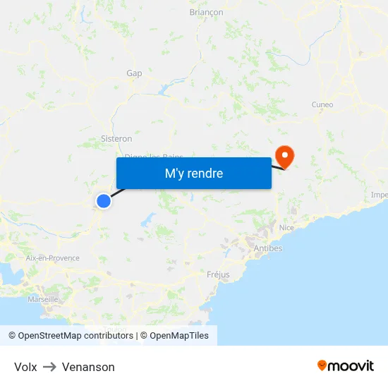Volx to Venanson map