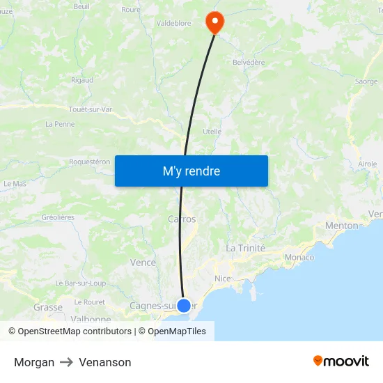 Morgan to Venanson map