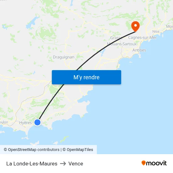 La Londe-Les-Maures to Vence map