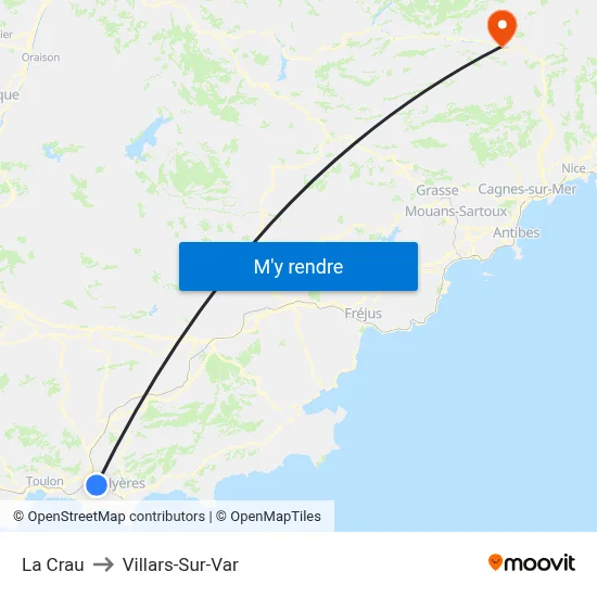 La Crau to Villars-Sur-Var map
