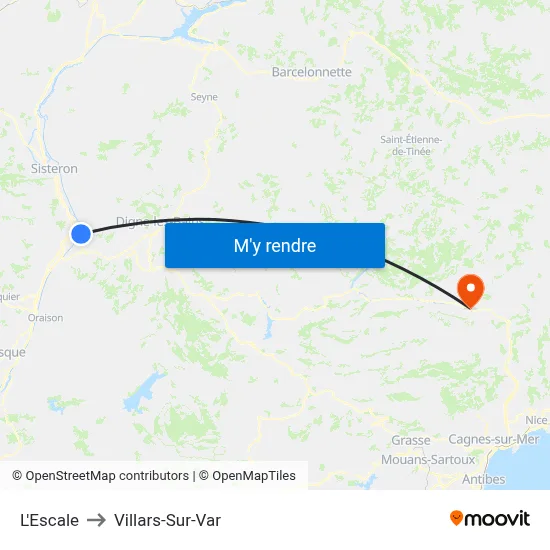 L'Escale to Villars-Sur-Var map