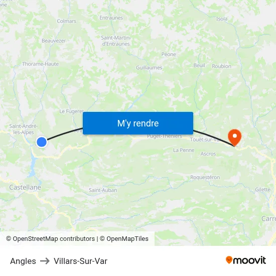 Angles to Villars-Sur-Var map