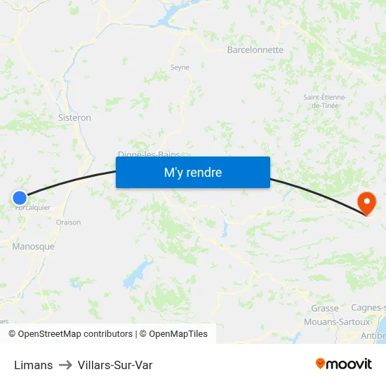 Limans to Villars-Sur-Var map