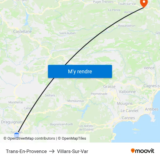 Trans-En-Provence to Villars-Sur-Var map