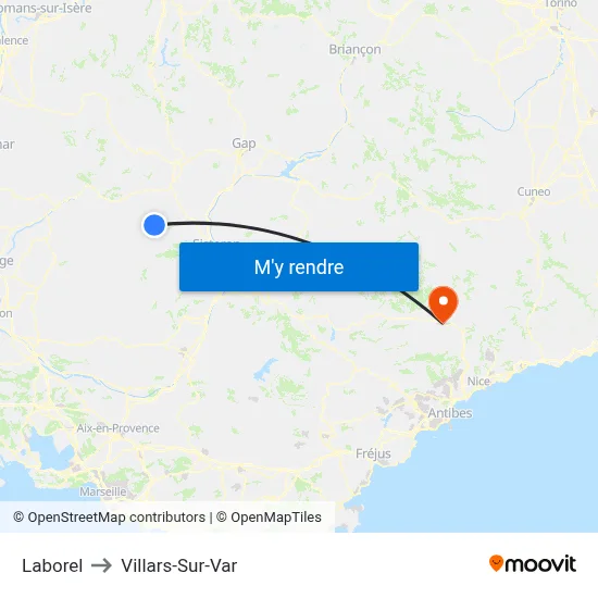 Laborel to Villars-Sur-Var map