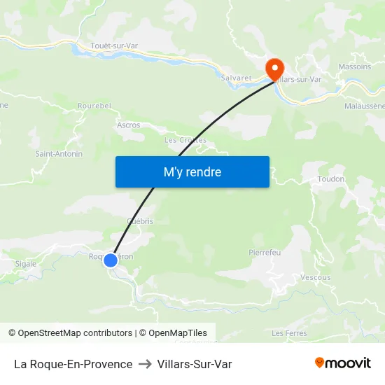 La Roque-En-Provence to Villars-Sur-Var map