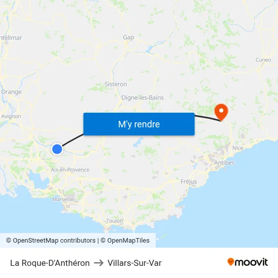 La Roque-D'Anthéron to Villars-Sur-Var map