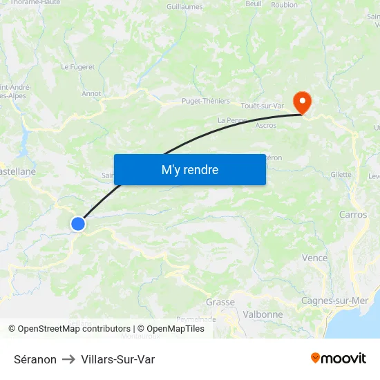 Séranon to Villars-Sur-Var map
