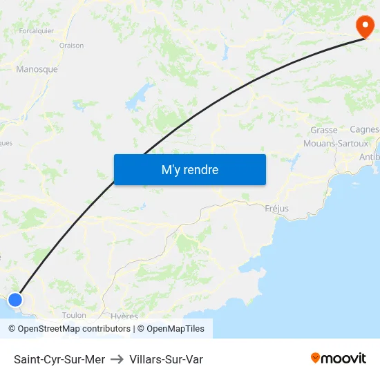 Saint-Cyr-Sur-Mer to Villars-Sur-Var map