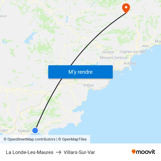 La Londe-Les-Maures to Villars-Sur-Var map