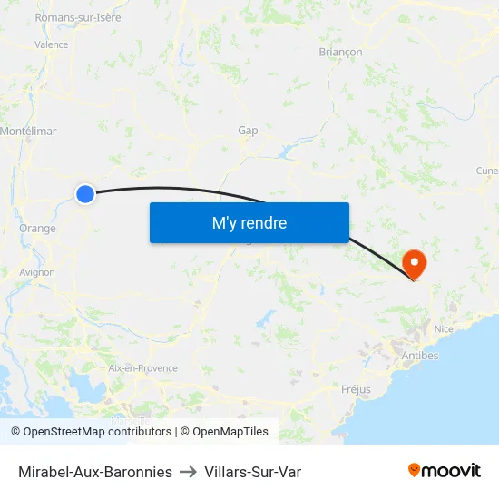 Mirabel-Aux-Baronnies to Villars-Sur-Var map