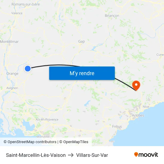 Saint-Marcellin-Lès-Vaison to Villars-Sur-Var map