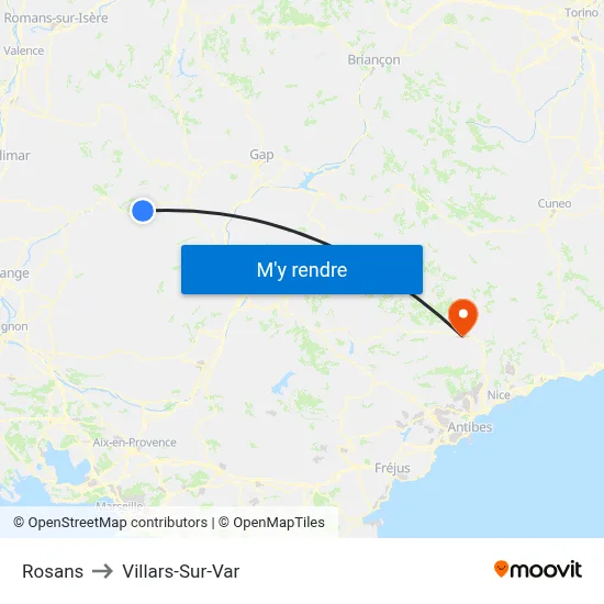 Rosans to Villars-Sur-Var map