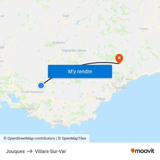 Jouques to Villars-Sur-Var map