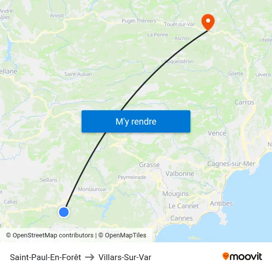Saint-Paul-En-Forêt to Villars-Sur-Var map