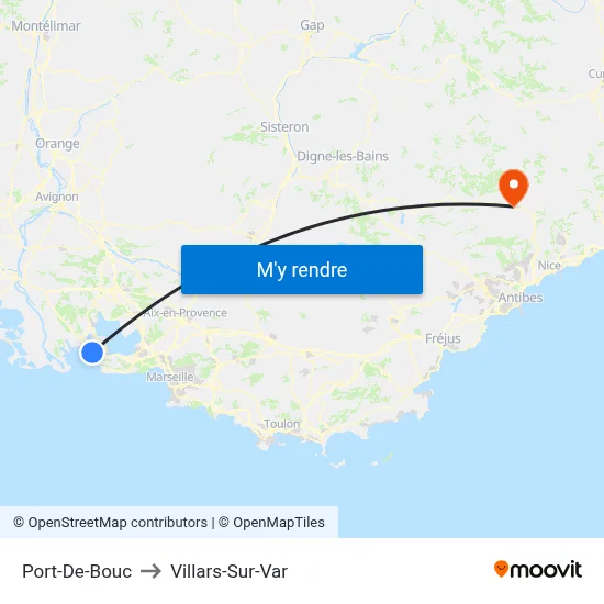 Port-De-Bouc to Villars-Sur-Var map