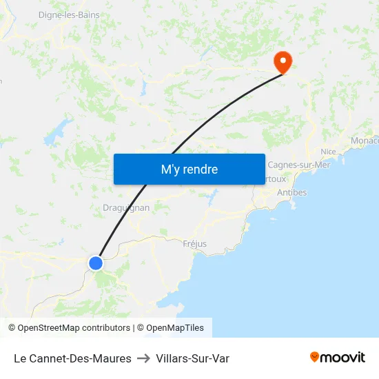 Le Cannet-Des-Maures to Villars-Sur-Var map