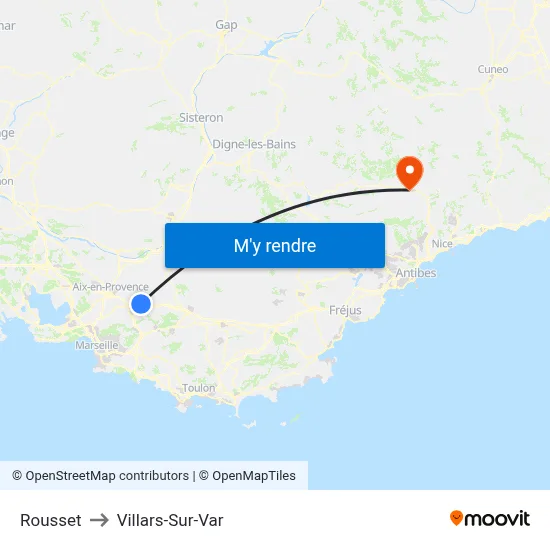 Rousset to Villars-Sur-Var map