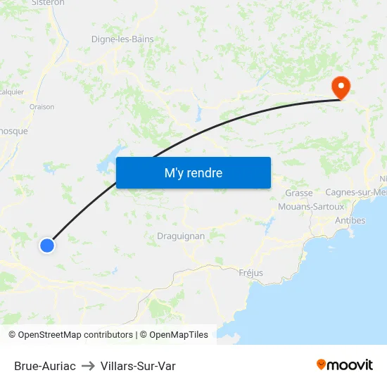 Brue-Auriac to Villars-Sur-Var map