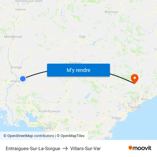 Entraigues-Sur-La-Sorgue to Villars-Sur-Var map