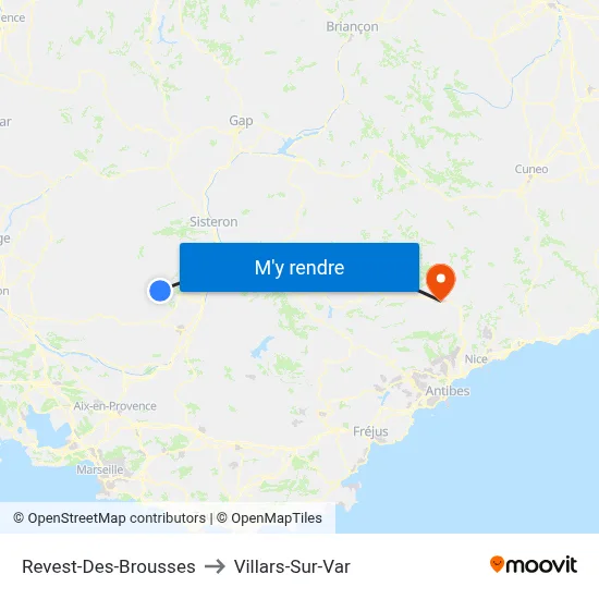 Revest-Des-Brousses to Villars-Sur-Var map