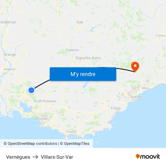 Vernègues to Villars-Sur-Var map