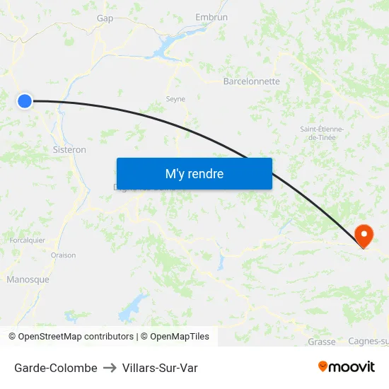 Garde-Colombe to Villars-Sur-Var map