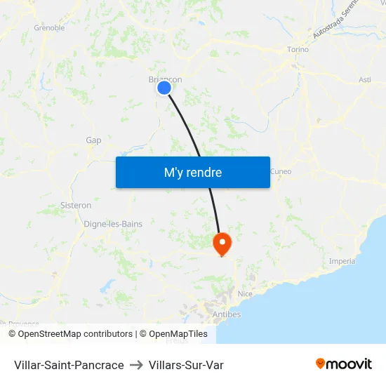 Villar-Saint-Pancrace to Villars-Sur-Var map