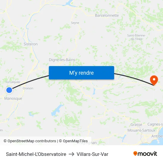 Saint-Michel-L'Observatoire to Villars-Sur-Var map