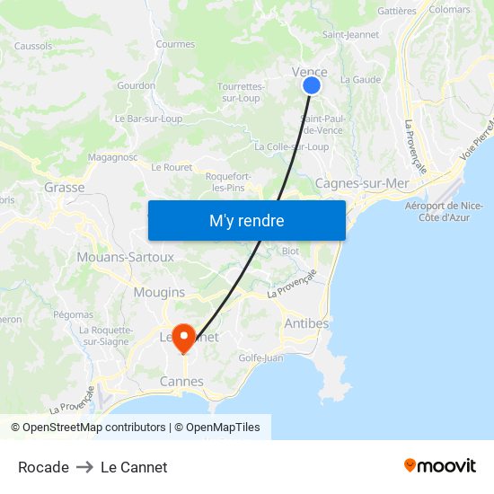 Rocade to Le Cannet map