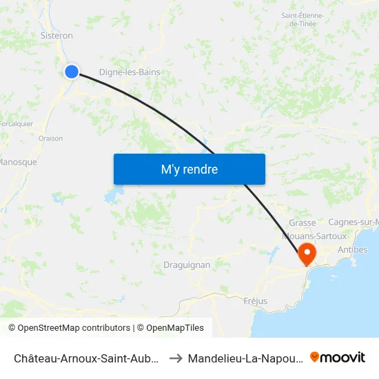 Château-Arnoux-Saint-Auban to Mandelieu-La-Napoule map