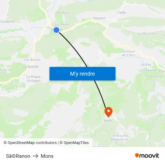 Sã©Ranon to Mons map